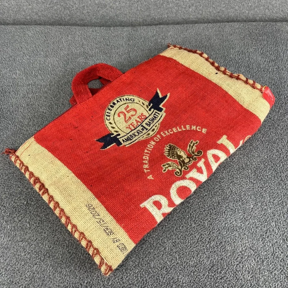 Royal Basmati Burlap Rice Bag‎ with Zipper Red Handles 18